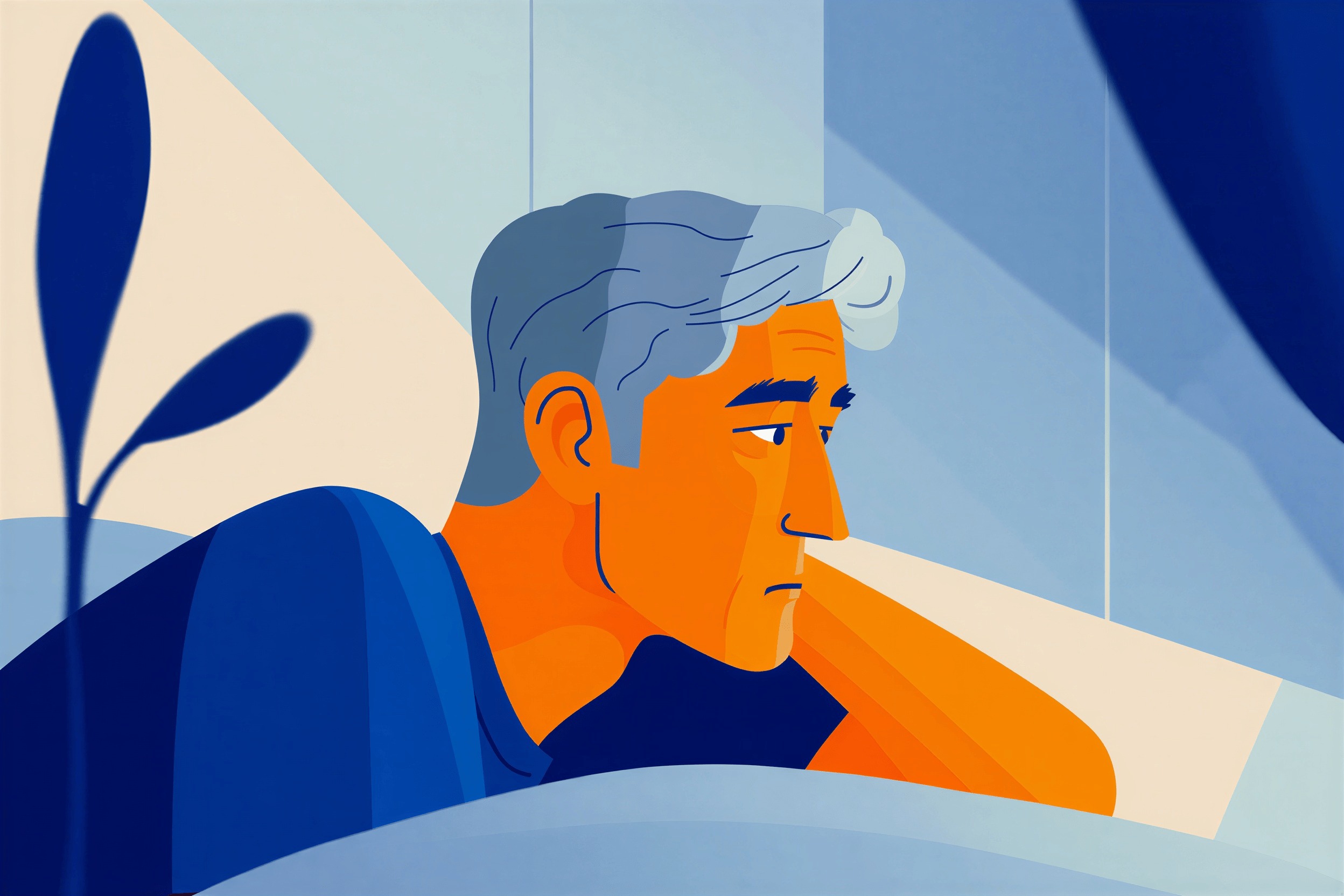 Man suffering insomnia